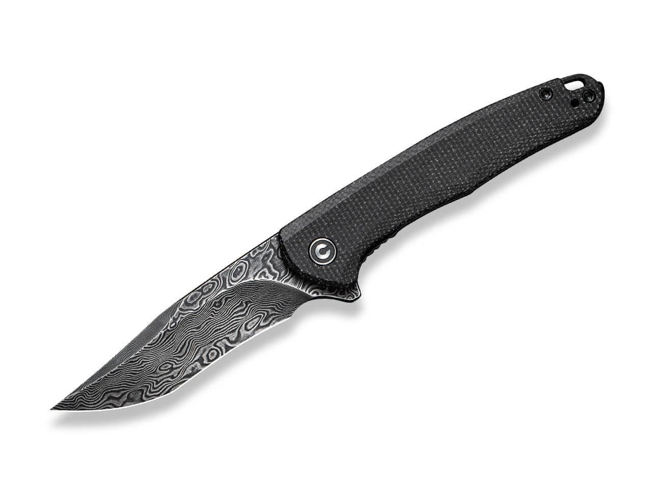 Mini Sandbar Damascus Micarta Black 3 Mini Sandbar Damascus Micarta Black