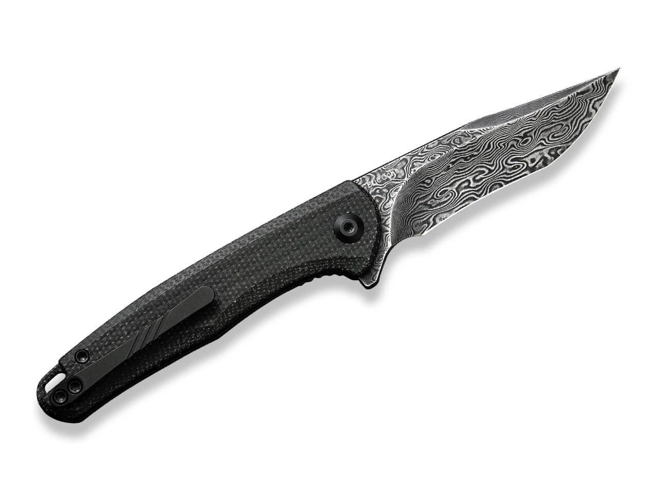 Mini Sandbar Damascus Micarta Black 4 Mini Sandbar Damascus Micarta Black – Bild 2