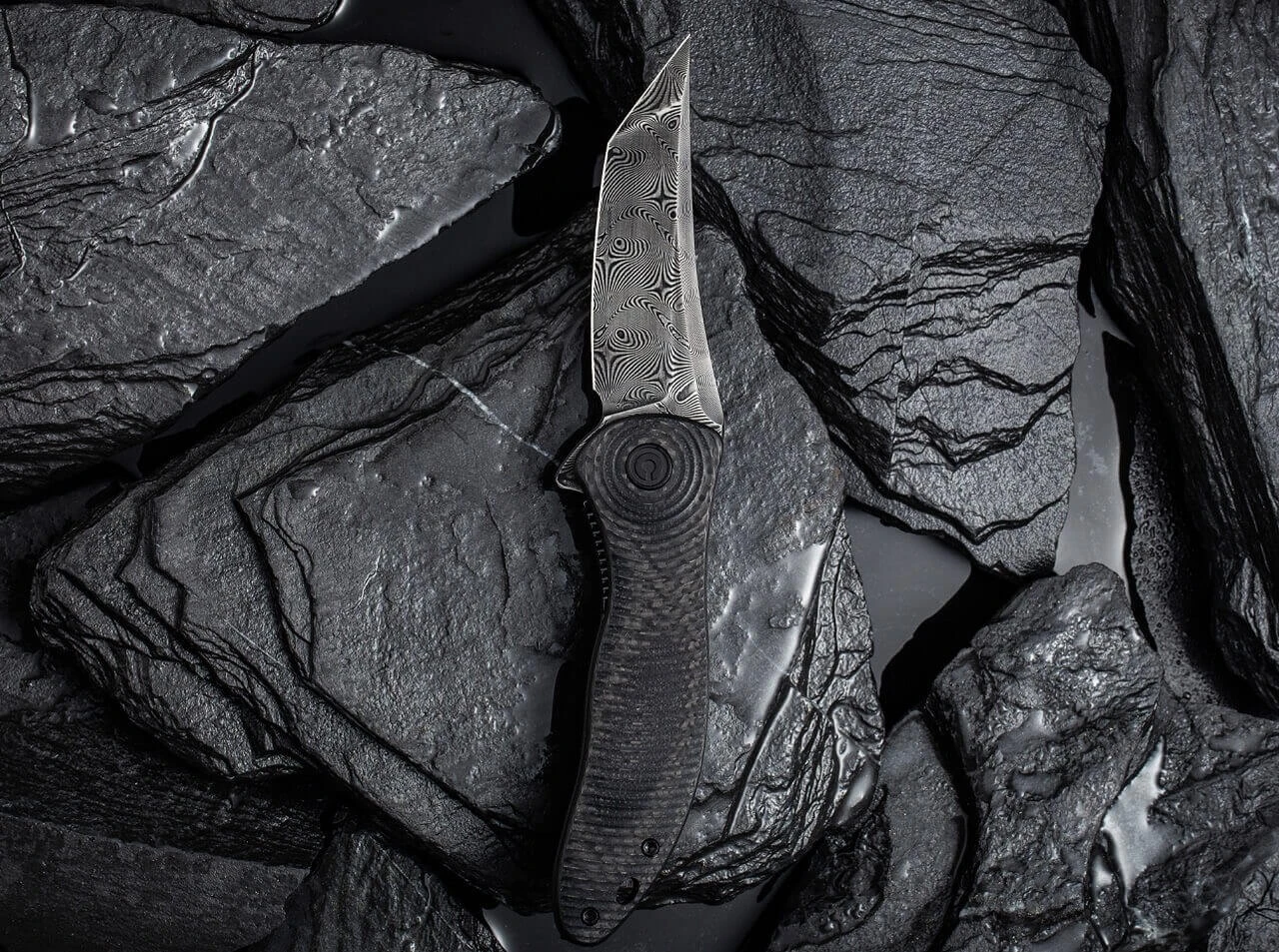 Synergy 3 Damascus G10 CF Black Tanto 10 Synergy 3 Damascus G10 CF Black Tanto – Bild 8